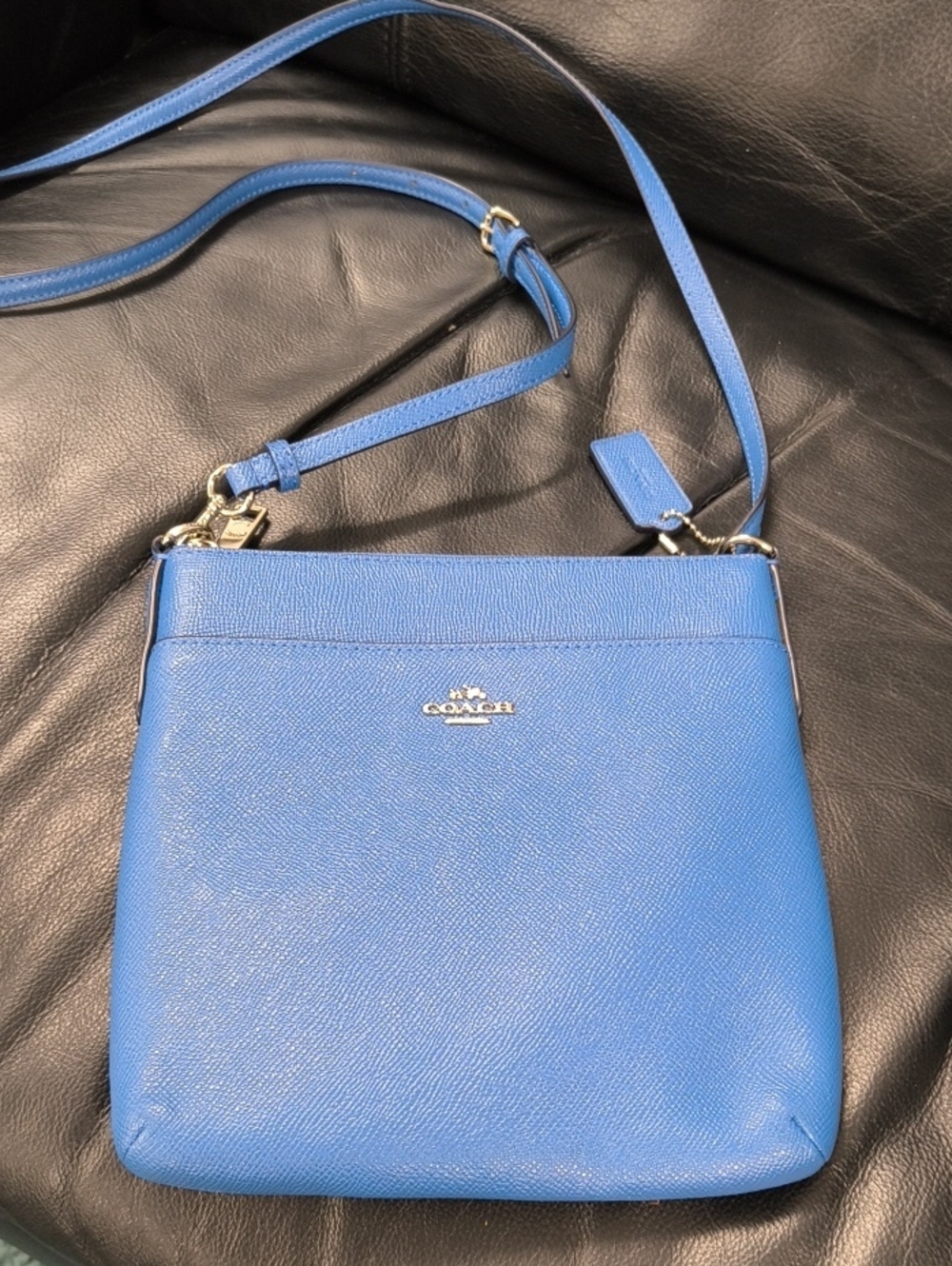 Coach Cobalt Blue Pebbled Leather Crossbody